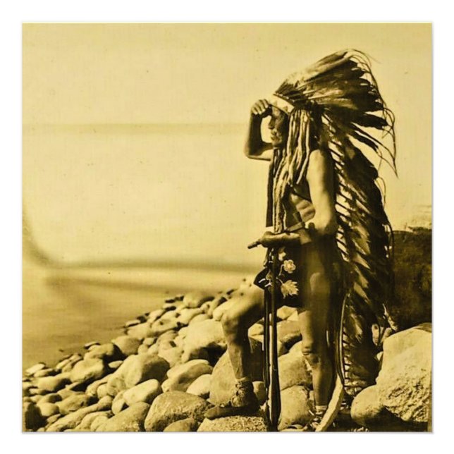 Keystone Magic Lantern Slide Omaha Indian Fototryck (Framsidan)