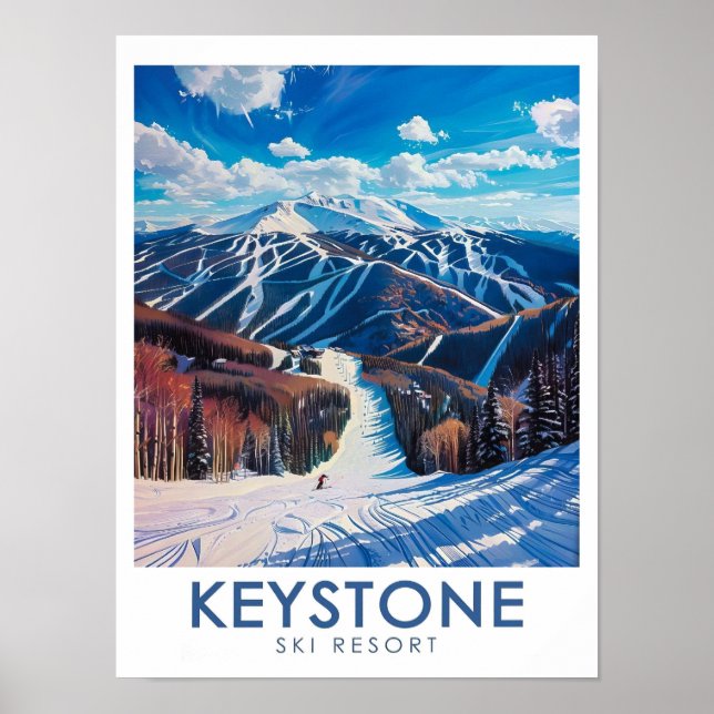 Keystone Ski Resort Art - Dercum Mountain Print -  Poster (Framsidan)