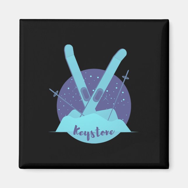 Keystone Ski Resort Colorado Skidning  Magnet (Framsidan)