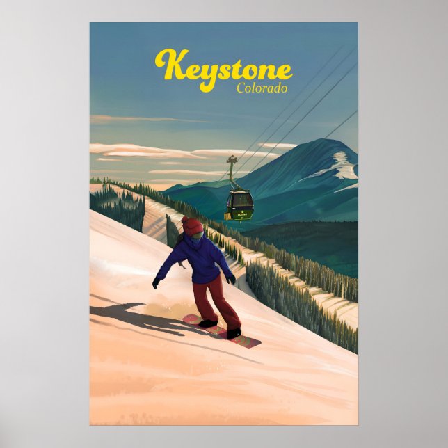 Keystone Snowboard Reseskylt Poster (Framsidan)