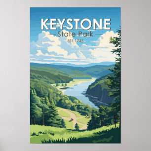 Keystone State Park Pennsylvania Resa Vintage Poster