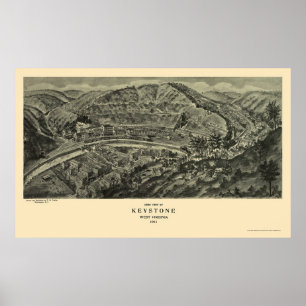 Keystone, WV Panoramic Karta - 1911 Poster