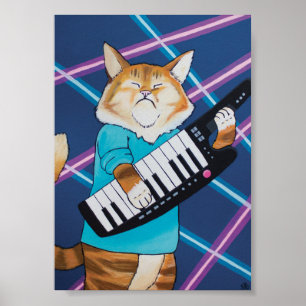 Keytar katt 5x7 poster