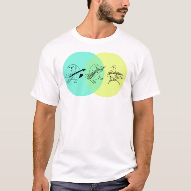 Keytar Platypus Venn Diagram 2 Essential T-Shirt (Framsida)