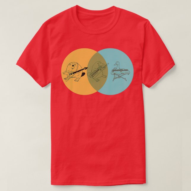 Keytar Platypus Venn Diagram OGB T Shirt (Design framsida)