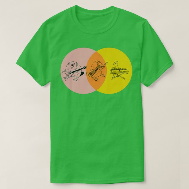 Keytar Platypus Venn Diagram Purple Orange Yellow T Shirt (Design framsida)