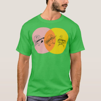 Keytar Platypus Venn Diagram Purple Orange Yellow T Shirt