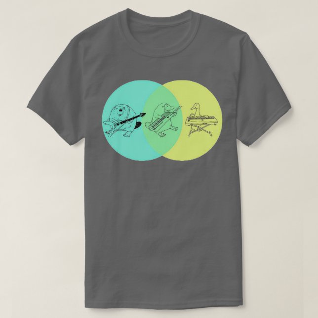 Keytar Platypus Venn Diagram T Shirt (Design framsida)