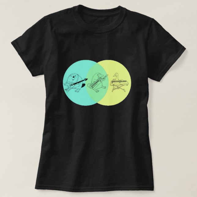 Keytar Platypus Venn Diagram T Shirt (Design framsida)