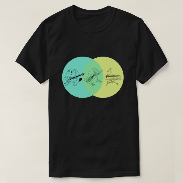 Keytar Platypus Venn Diagram T Shirt (Design framsida)