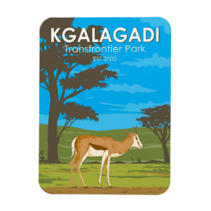 Kgalagadi Transborder Park Travel Art Vintage Magnet