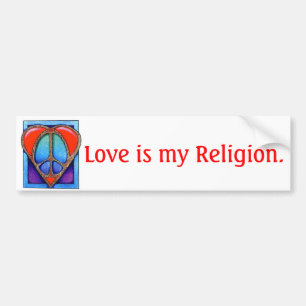 kgb073_450 kärlek är min Religion. Bildekal