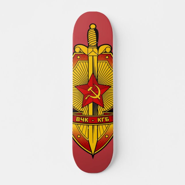 KGB-emblemsovjet/ryss/USSR Mini Skateboard Bräda 18,5 Cm (Framsida)