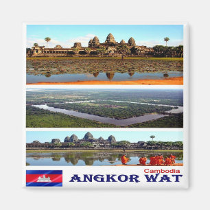 KH - Kambodja - Angkor Wat - Mosaic - Collage Magnet