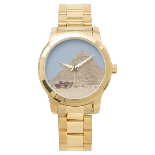 Khafres pyramid och en rad stridsvagnar armbandsur (Framsida)