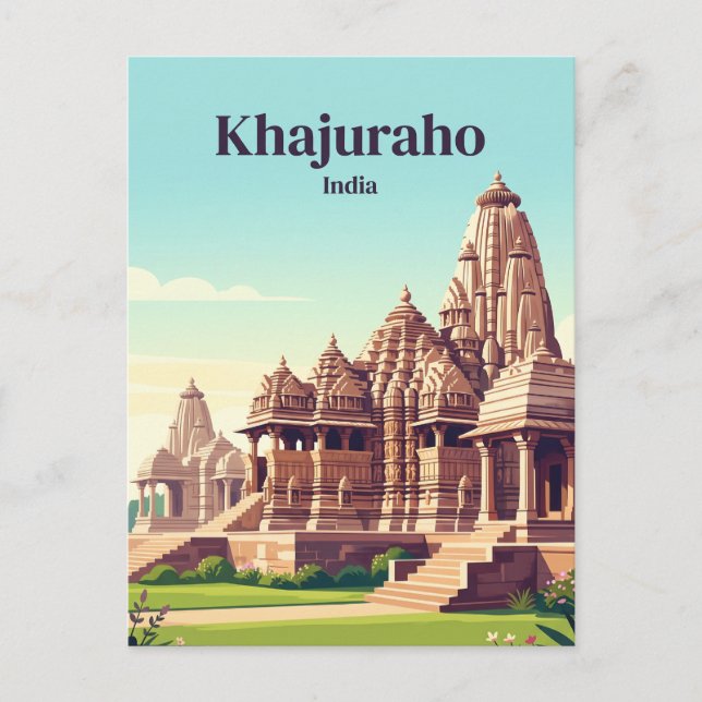Khajuraho Indien Vykort (Framsida)