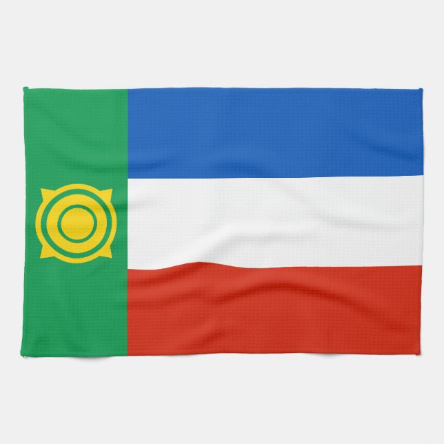 Khakassias flagga kökshandduk (Horisontell)