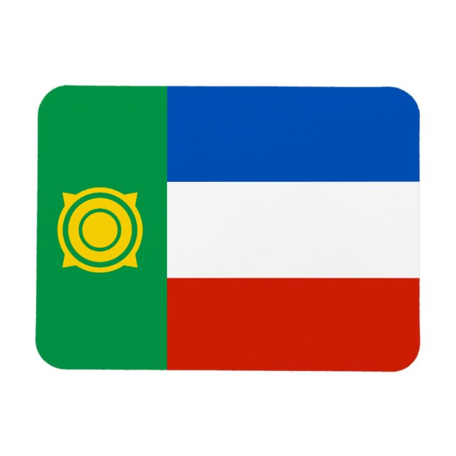 Khakassias flagga magnet (Horisontell)