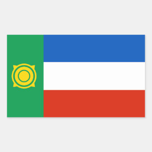 Khakassias flagga rektangulärt klistermärke
