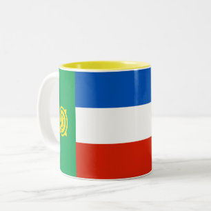 Khakassias flagga Två-Tonad mugg