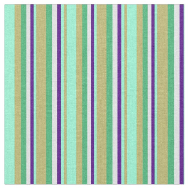 Khaki, Aquamarine, Indigo, Lavender & Sea Grönt Tyg (Närbild)