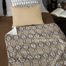 Khaki Beige Taupe Mörkbrun Grå Tribalmönster