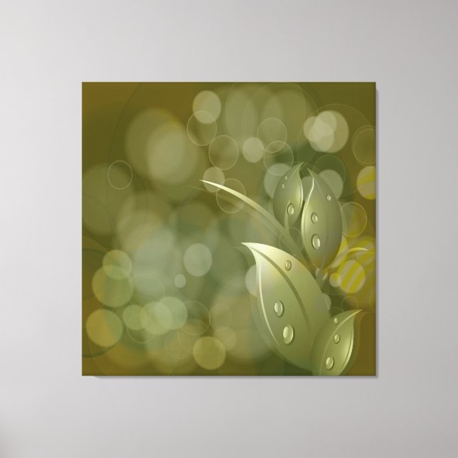 Khaki Bokeh Lövs Wrapped Canvas (Framsida)