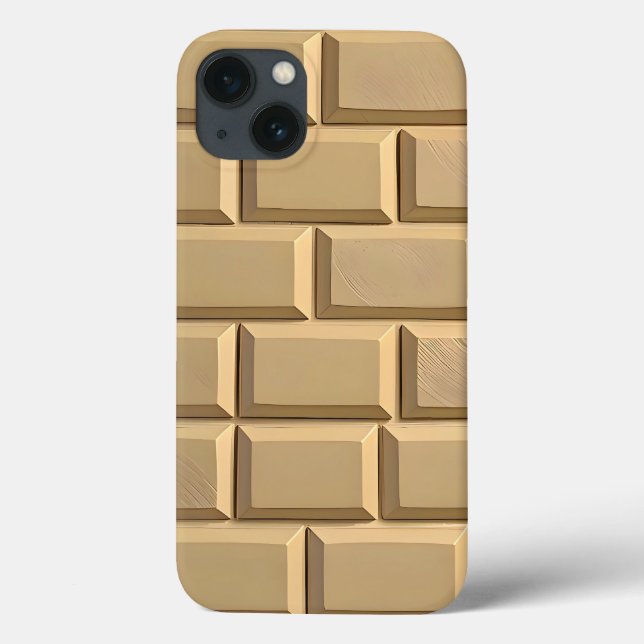 Khaki Brick Design iPhone Case Tough Style (Baksida)