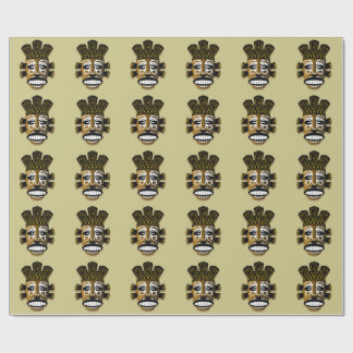 KHAKI BROWN AFRICAN MASK MÖNSTER PRESENTPAPPER