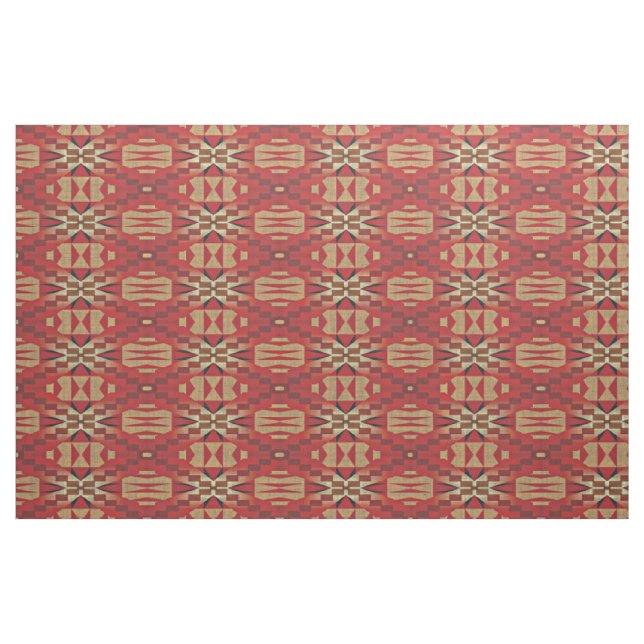 Khaki Brown Orange Red Taupe Beige Ethnic look Tyg (Fat Quarter)