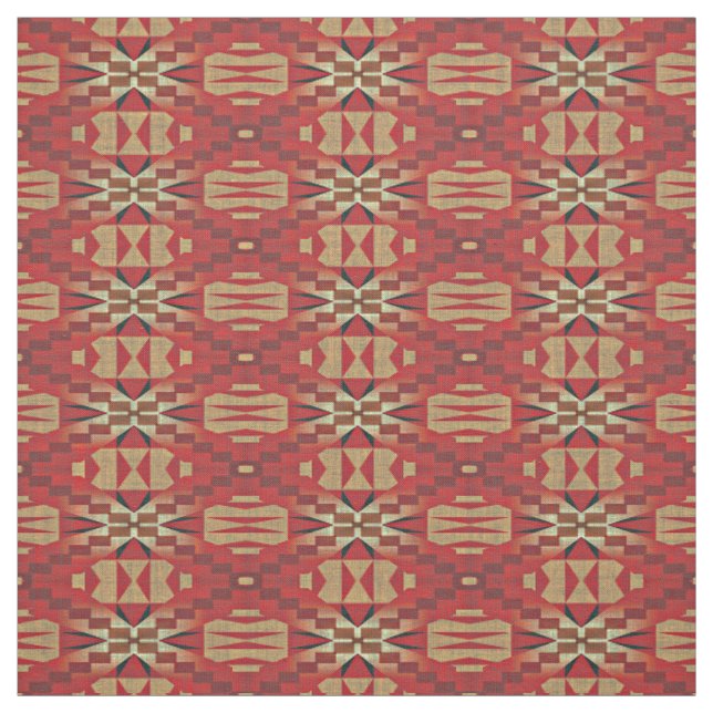 Khaki Brown Orange Red Taupe Beige Ethnic look Tyg (Provkarta)