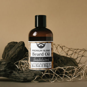 Khaki Camouflage Beard Oil Labels with Ingredients Klistermärken