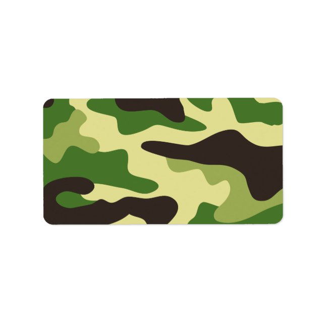 Khaki camouflage mönster adressetikett (Framsidan)