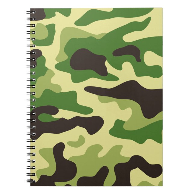 Khaki camouflage mönster anteckningsbok med spiral (Framsidan)
