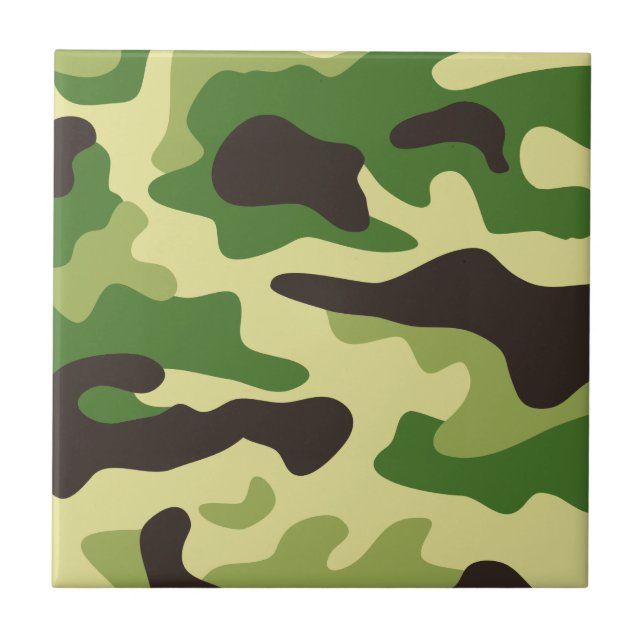 Khaki camouflage mönster kakelplatta (Framsidan)