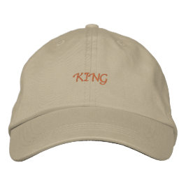 Khaki Cap med regal "Kung"-accent Broderad Keps