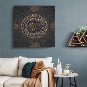 Khaki crocodylus porosus mandala art canvastryck