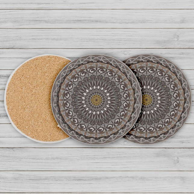 Khaki crocodylus porosus mandala art underlägg (Skapare uppladdad)