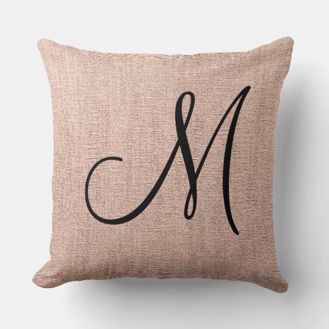 Khaki Elegant Monogram Canvas utseende Kudde (Framsida)