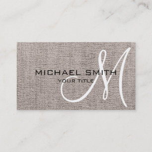 Khaki Elegant Monogram Canvas utseende Visitkort