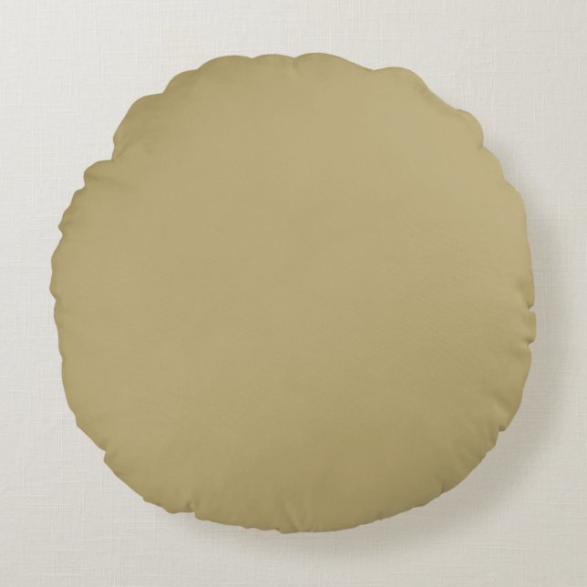 Khaki enfärgad, Enkel, Modern, Trendig Rund Kudde (Framsidan)