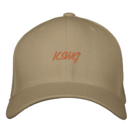 Khaki Färg King Text med Basic Flexfit Ull Broderad Keps