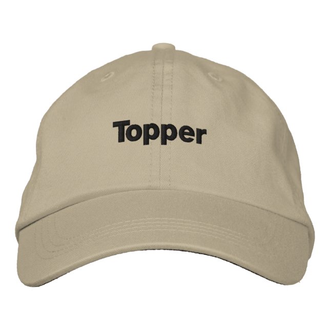 Khaki Färg Topper Text Namn Anpassningsbar Broderad Keps (Framsida)