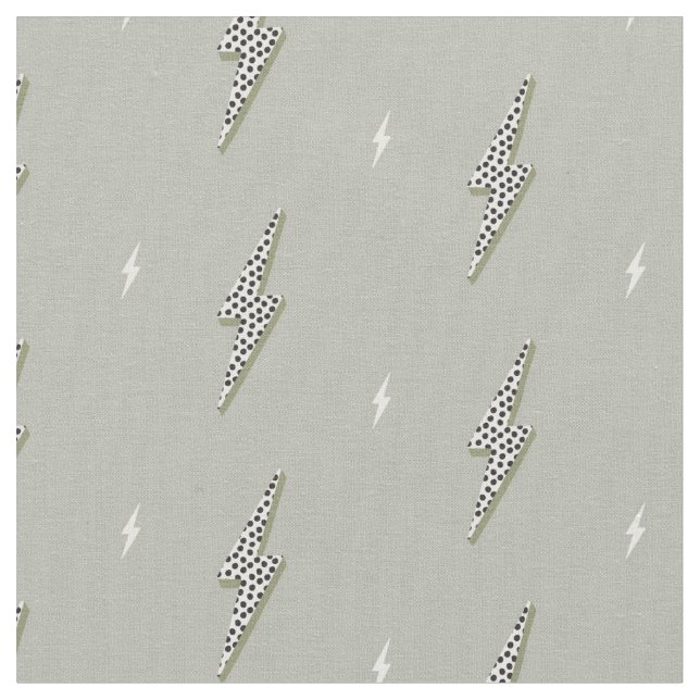 Khaki green lighting thunderbolt electric simple tyg (Närbild)