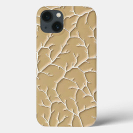 Khaki-grensmönstrad iPhone-fodral med textur