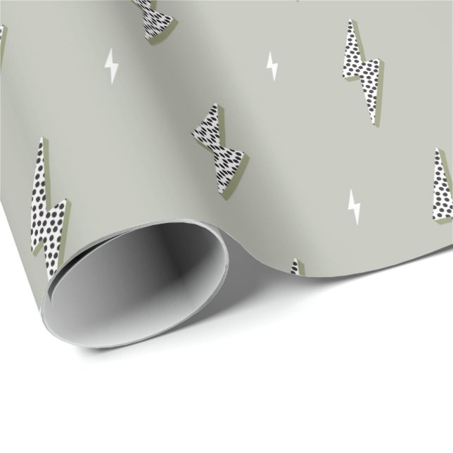 Khaki grön blixt belysning elektrisk enkel presentpapper (Rullad Hörn)
