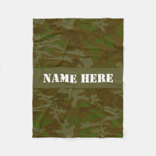 Khaki Grönt Anpassningsbar Camo Throw Blanket Fleecefilt