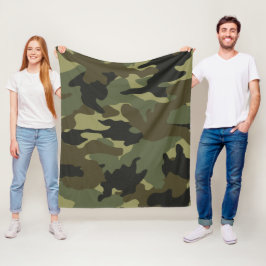 Khaki Grönt Camo Anpassningsbar Fleece Blankets
