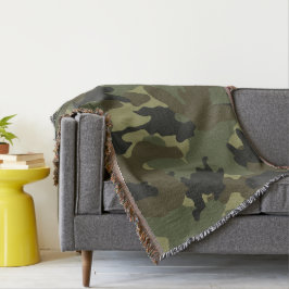 Khaki Grönt Camo Military Woven Throw Blankets Filt