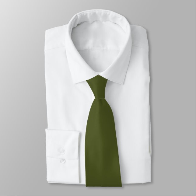 Khaki Grönt Gömt Initialer Solid Färg Neck Tie Slips (Bunden)